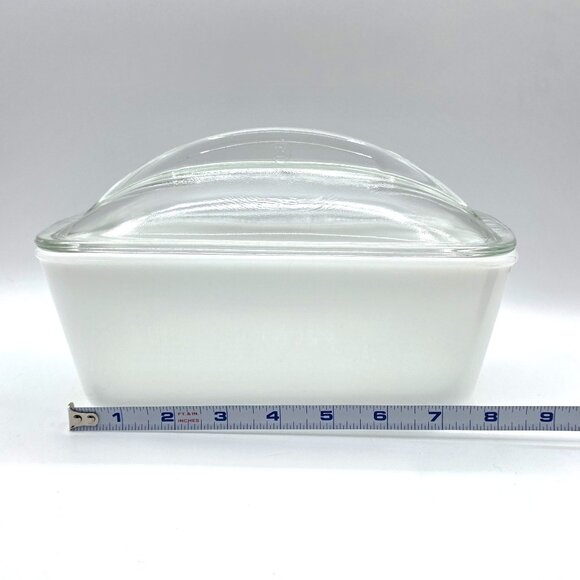 Westinghouse Milk Glass Refrigerator Baking Dish Loaf Pan With Lid Vintage 9"x5" - Picture 6 of 9